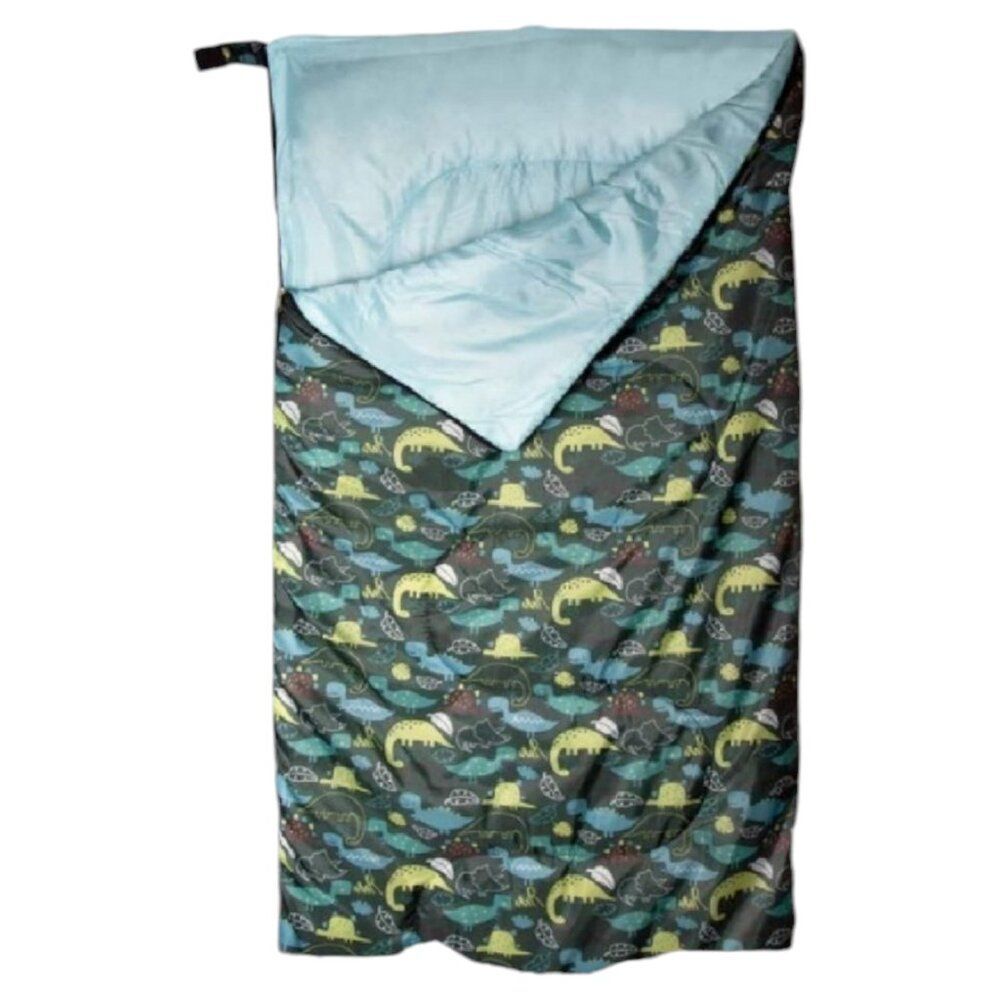 World Famous Sports Sleeping Bag with Backpack Green Dinosaurs Camping Comfort